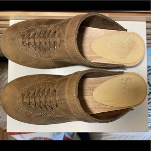 Sven front weave clog Brown Nu Buc Leather